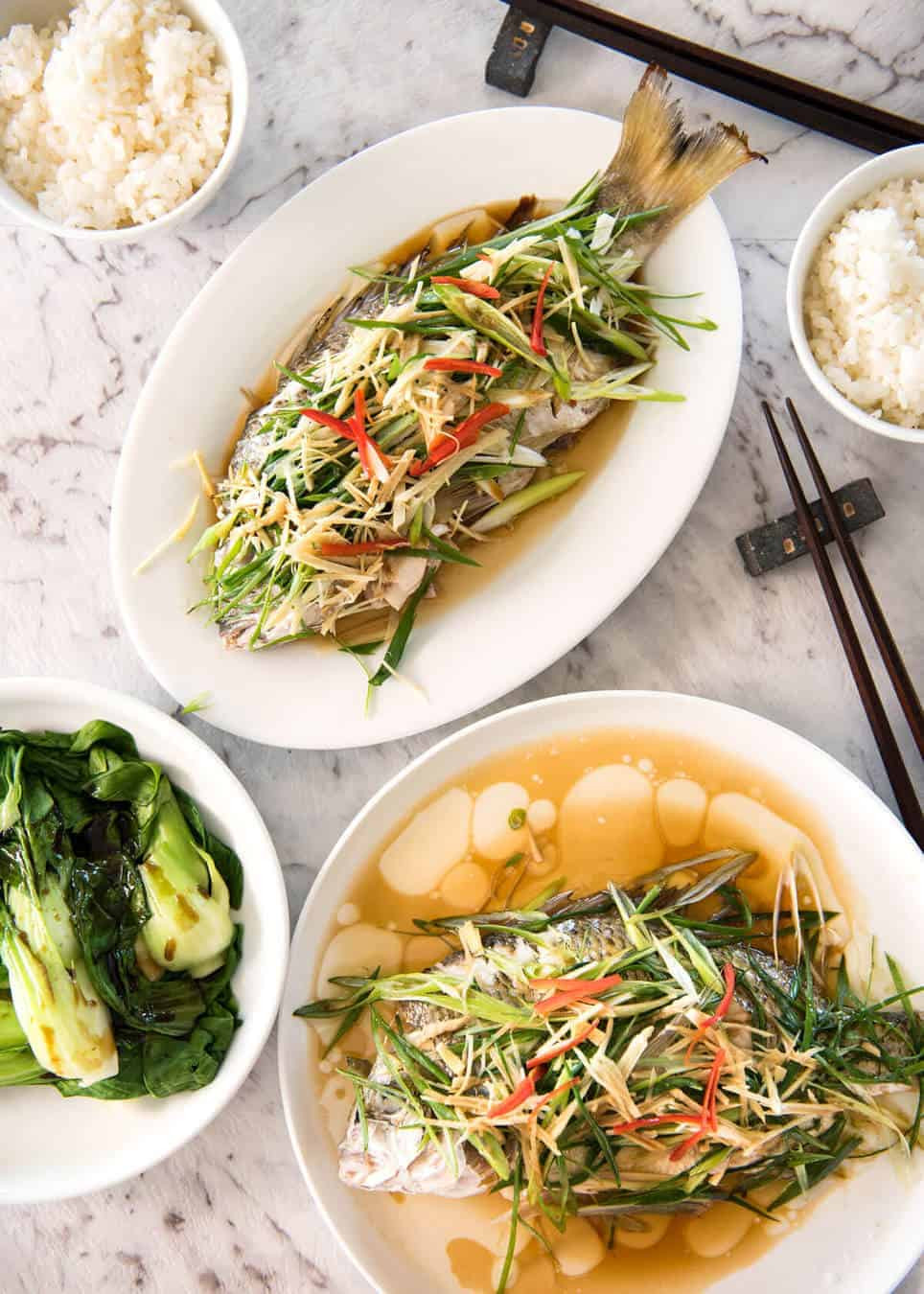 Ginger Fish Recipes
 Chinese Steamed Fish with Ginger Shallot Sauce