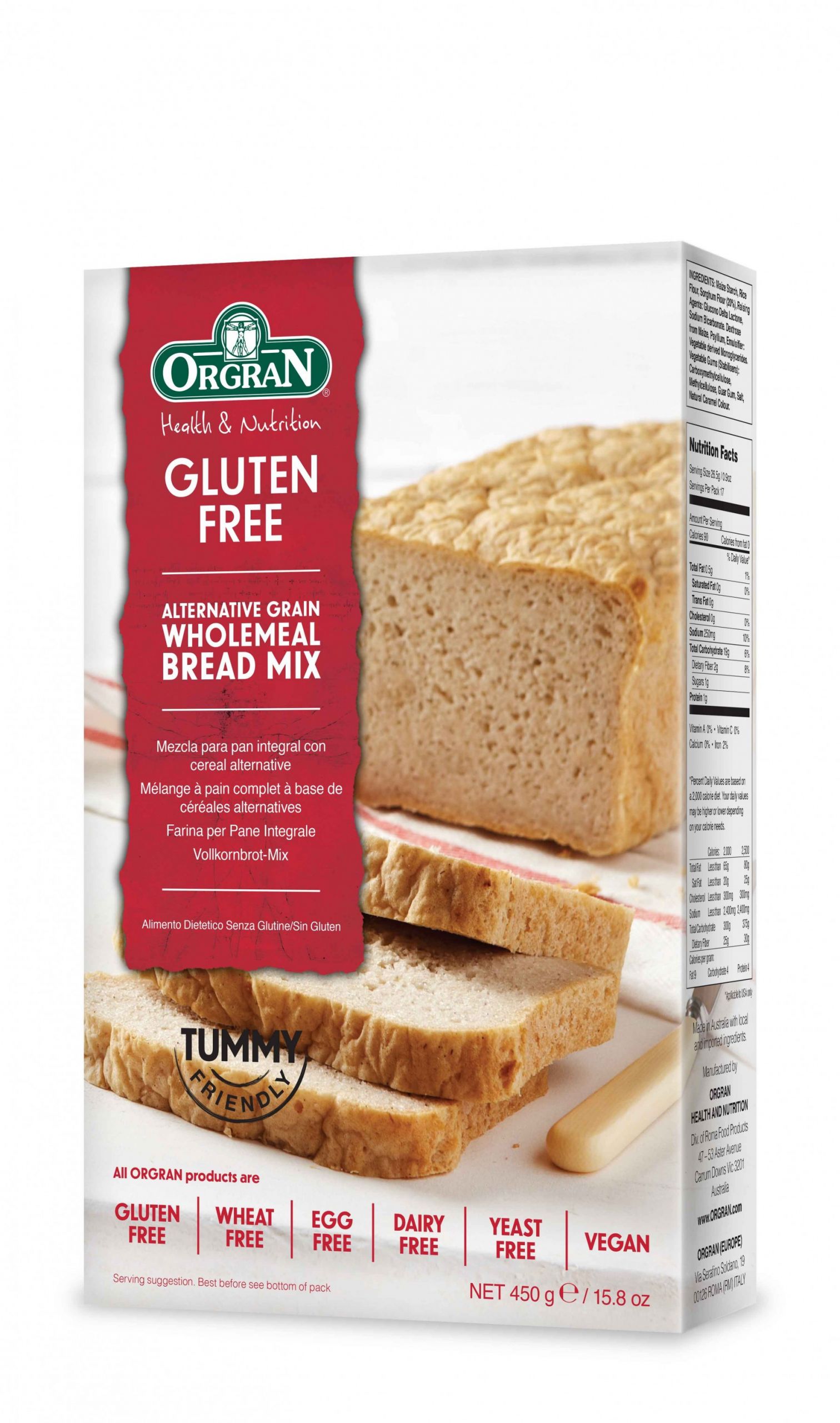 Gluten Free Bread Mix
 Orgran Gluten Free Wholemeal Bread Mix 450g