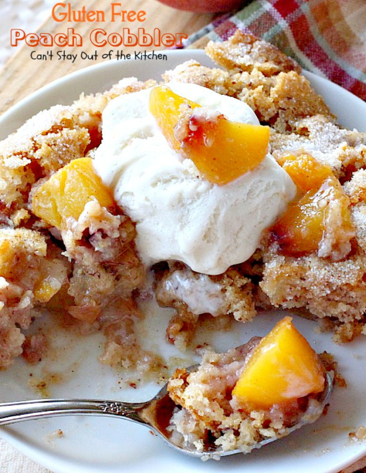 Gluten Free Cobbler Topping
 Gluten Free Peach Cobbler – Can t Stay Out of the Kitchen