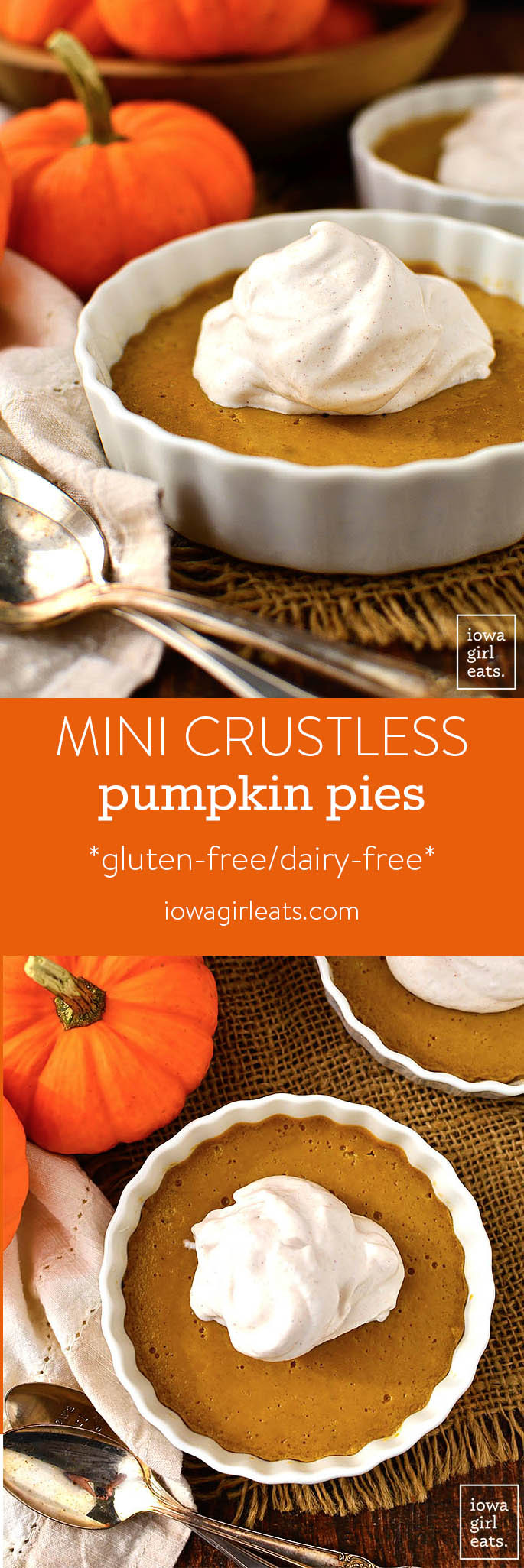 Gluten Free Crustless Pumpkin Pie
 Mini Crustless Pumpkin Pies GF DF VIDEO Iowa Girl Eats