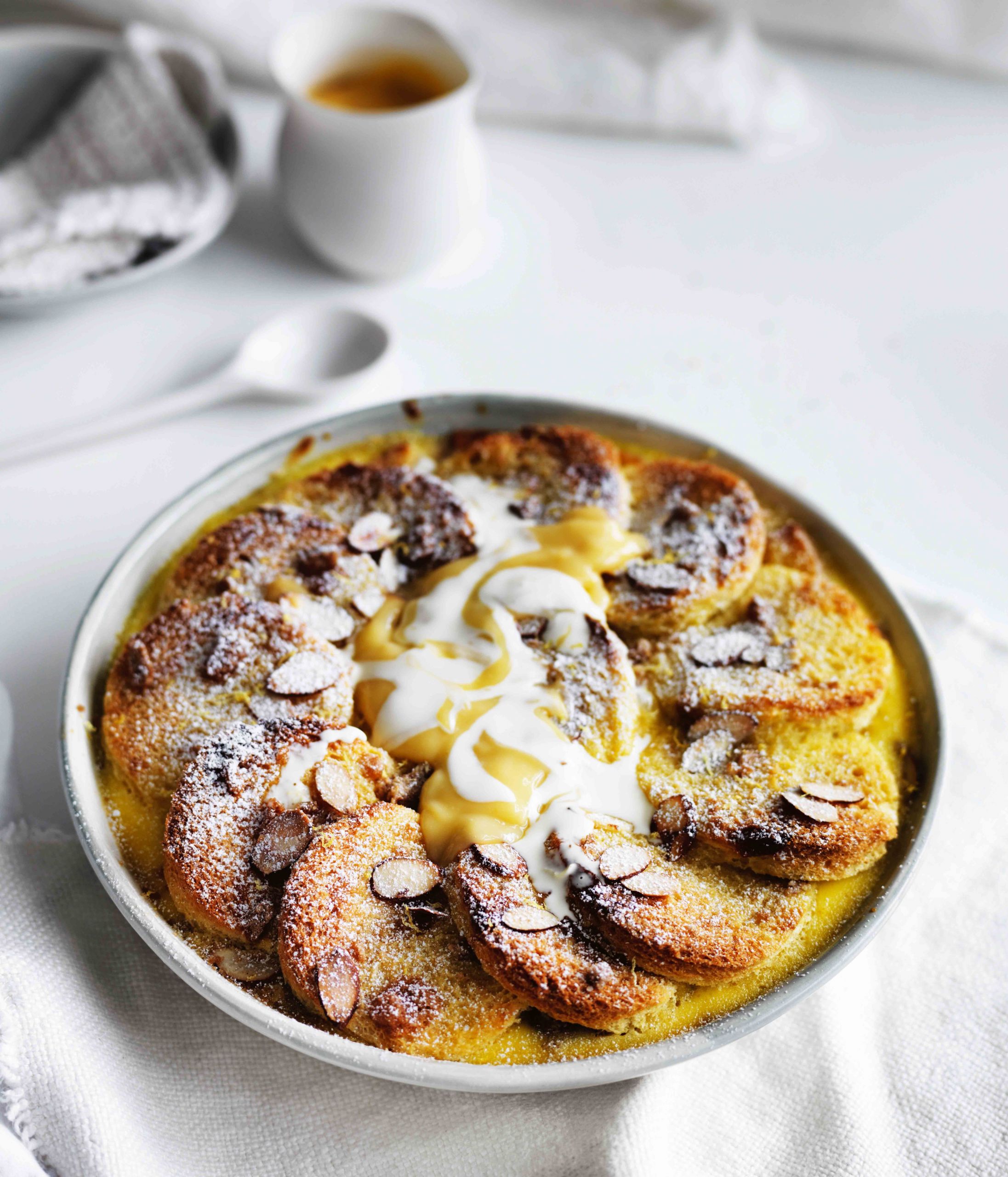 Gourmet Bread Pudding Recipe
 Lemon curd and almond bread and butter pudding