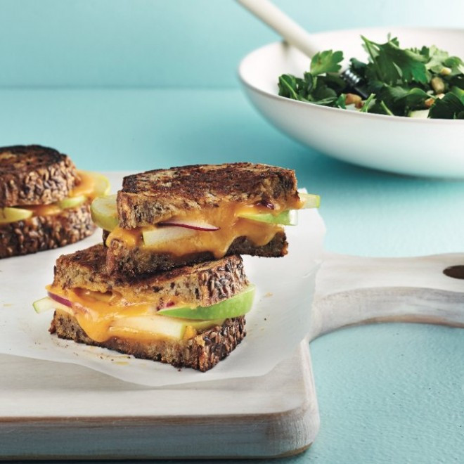 Gourmet Grilled Cheese Sandwiches
 Gourmet grilled cheese sandwich with parsley salad
