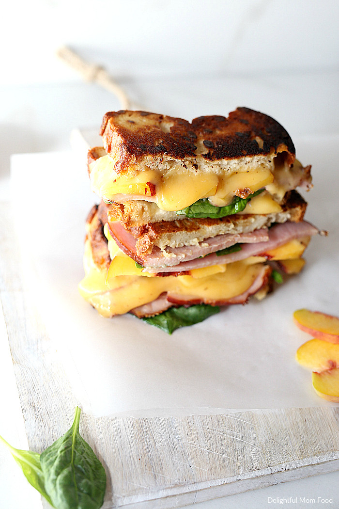 Gourmet Grilled Cheese Sandwiches
 Gourmet Grilled Cheese With Ham Gouda Spinach & Peaches