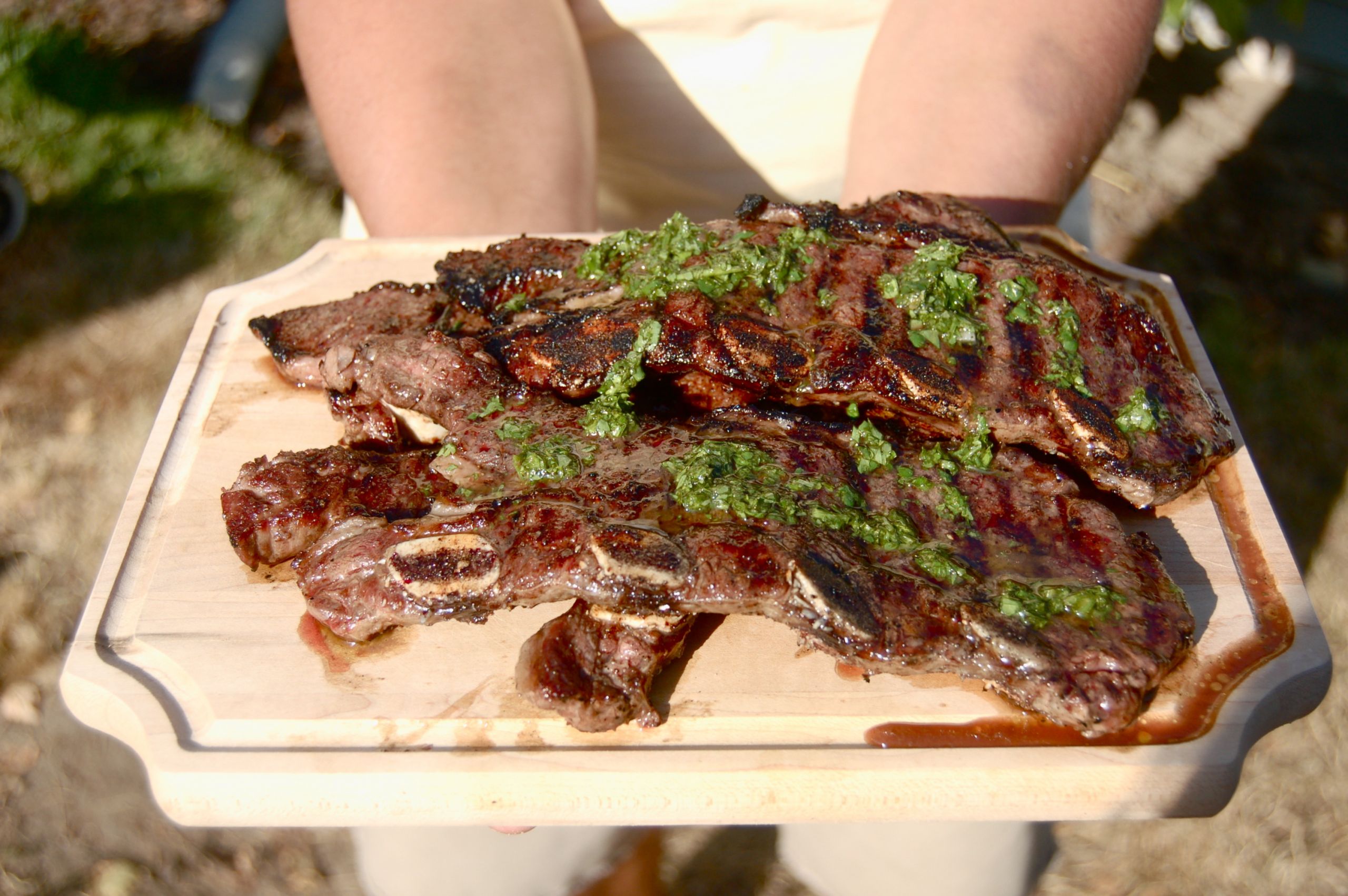 Grilling Beef Short Ribs
 grilled beef shortribs with chimichurri