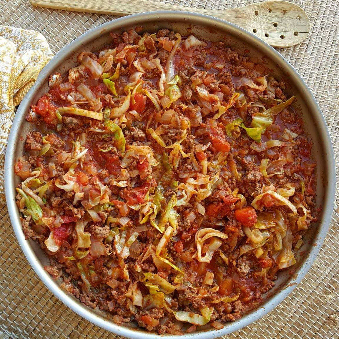 Ground Beef And Cabbage
 e Pan Grass fed Beef & Cabbage Skillet