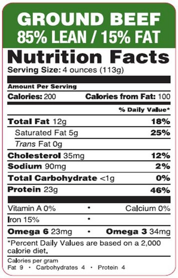 Ground Beef Nutrition Facts
 FAQ Nutition
