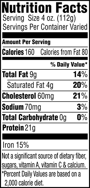 Ground Beef Nutrition Facts
 Laura s Lean Natural Beef