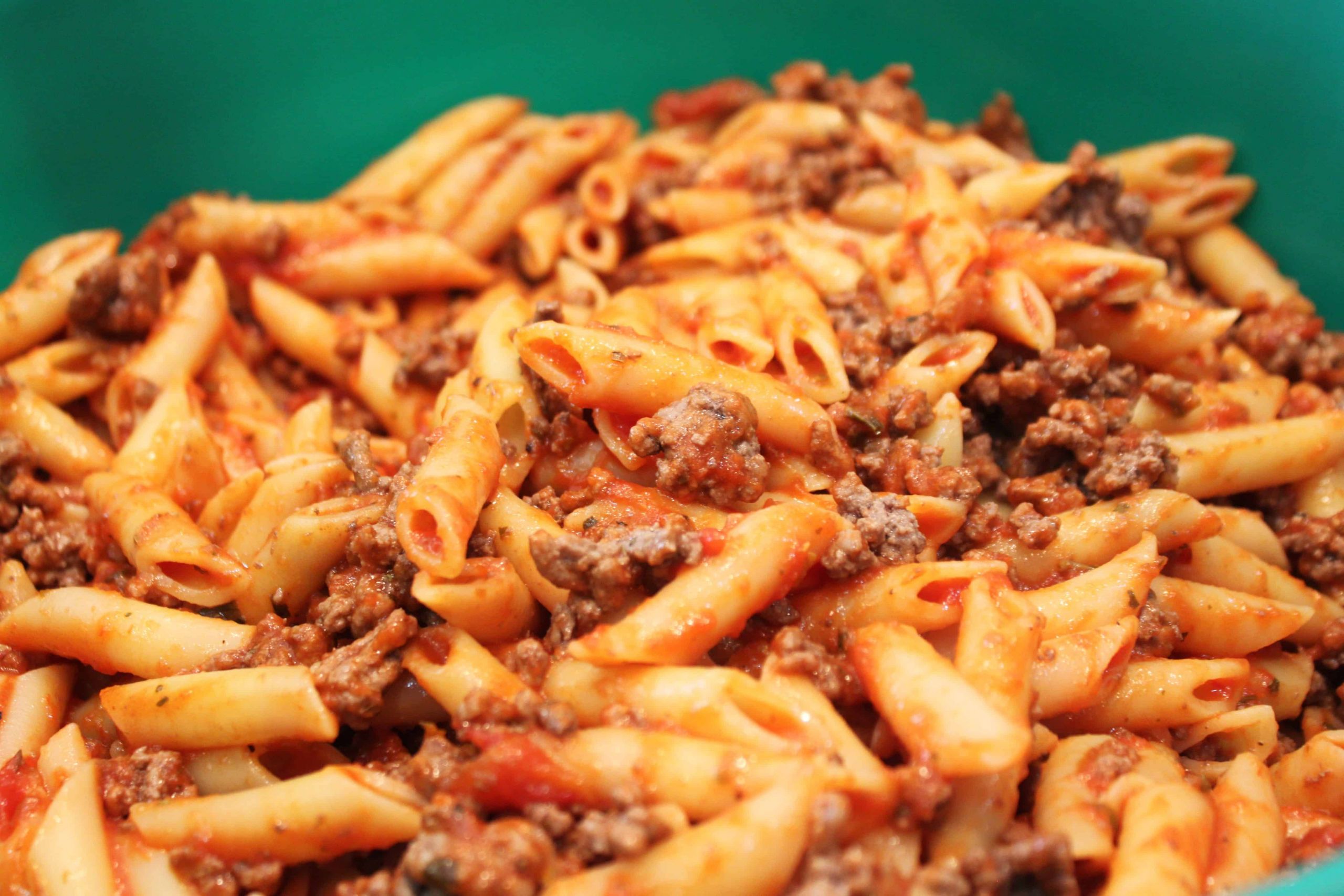 Ground Beef Pasta Recipe
 Penne Pasta with ground beef for Baked Ziti Recipe