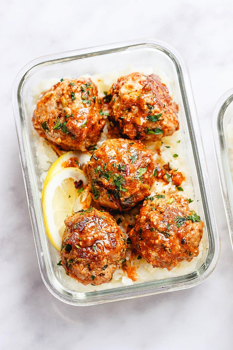 Ground Chicken Meatballs
 Garlic Butter Chicken Meatballs Meal Prep Recipe with