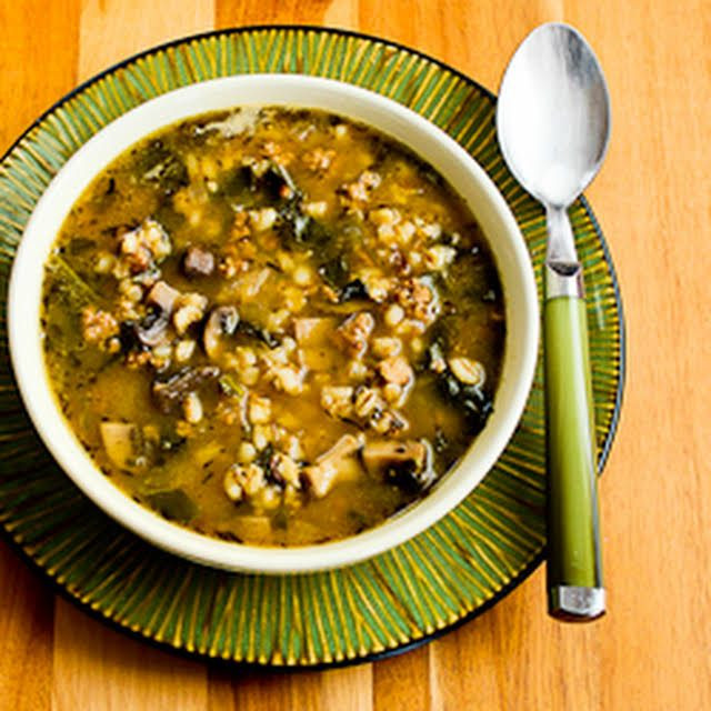 Ground Turkey And Mushrooms Recipe
 Ground Turkey and Barley Soup with Mushrooms and Spinach