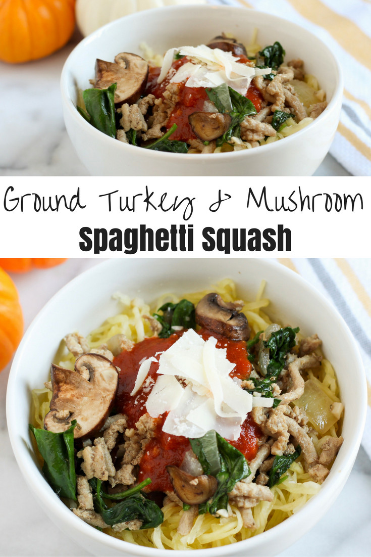 Ground Turkey And Mushrooms Recipe
 Ground Turkey & Mushroom Spaghetti Squash A Cup of Kellen