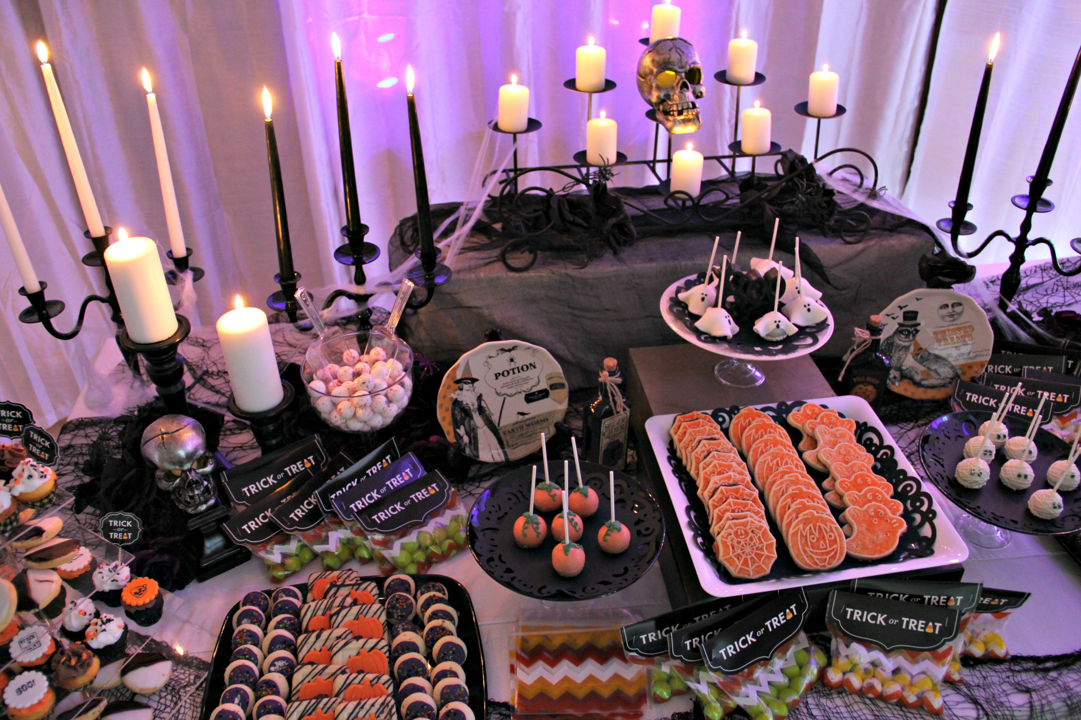 Halloween Dessert Table
 Spooktacular Dessert Table and Spooky Bar for Your