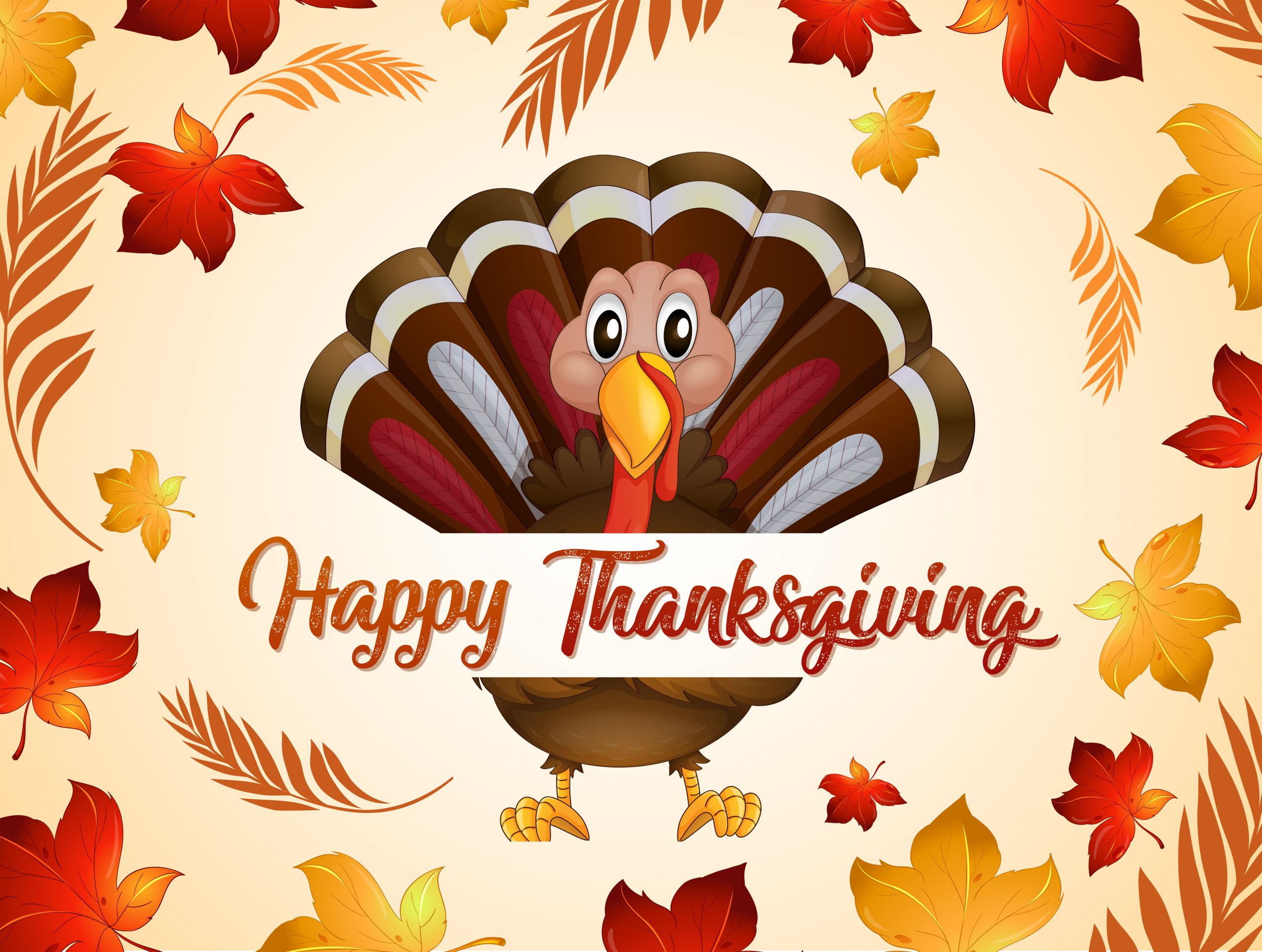 Happy Thanksgiving Turkey
 Happy thanksgiving turkey in autumn Download Free