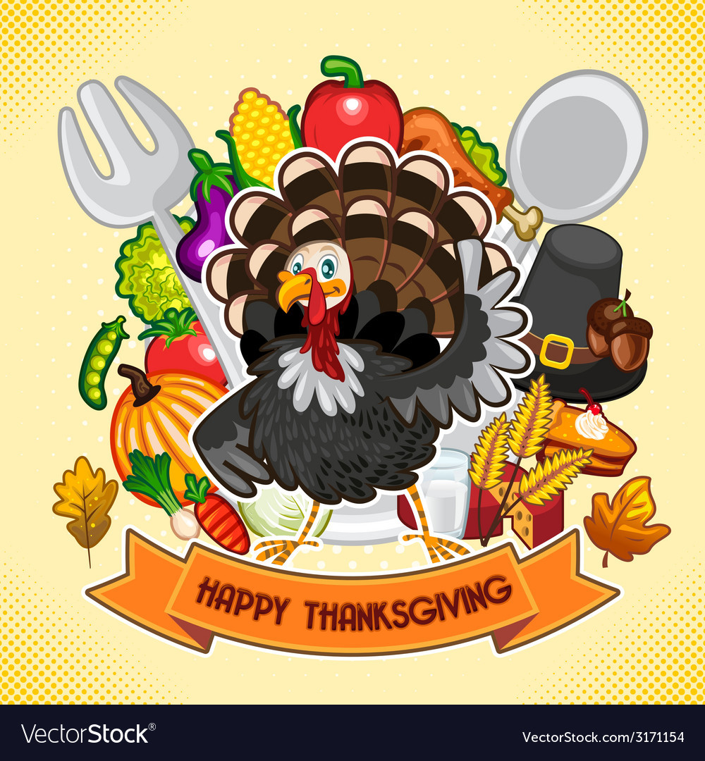 Happy Thanksgiving Turkey
 Happy Thanksgiving Turkey Royalty Free Vector Image