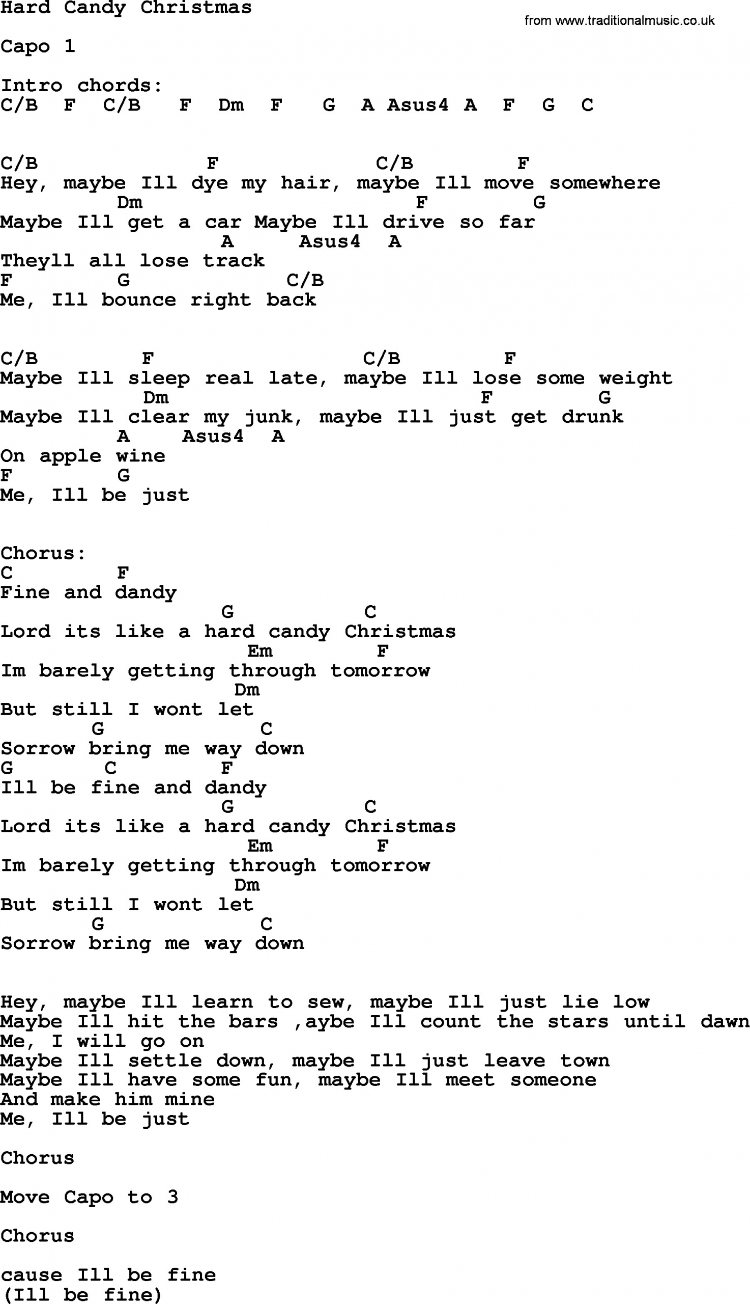 Hard Candy Christmas By Dolly Parton
 Dolly Parton song Hard Candy Christmas lyrics and chords