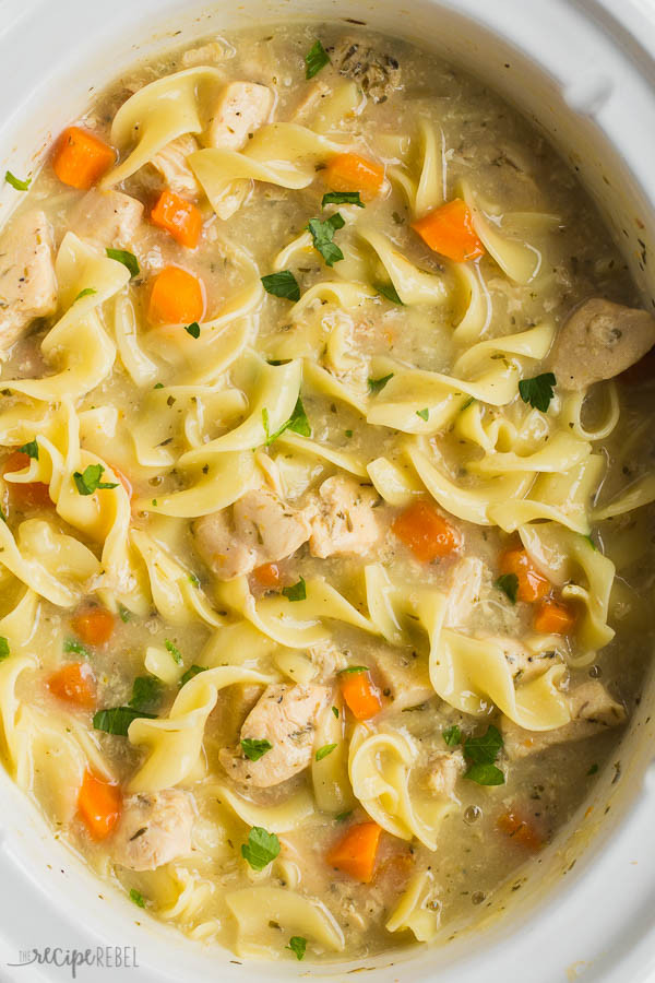 Homemade Creamy Chicken Noodle Soup
 Slow Cooker Creamy Chicken Noodle Soup The Recipe Rebel