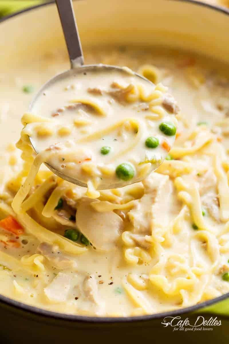 Homemade Creamy Chicken Noodle Soup
 Creamy Chicken Noodle Soup Lightened Up Cafe Delites