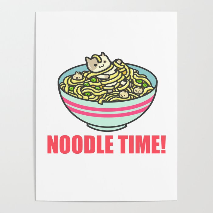I Love Noodles
 I Love Noodle Kawaii Artwork Poster by sp doodle