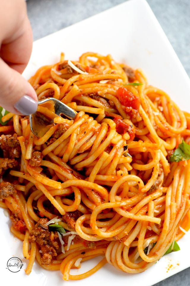 Instant Pot Spaghetti
 Instant Pot Spaghetti one pot recipe A Pinch of Healthy