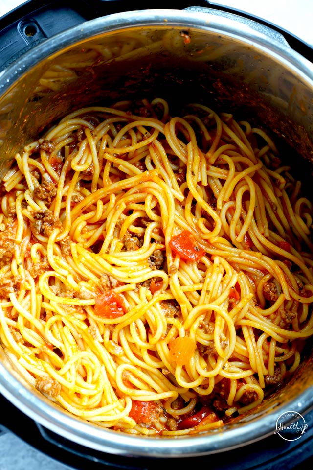 Instant Pot Spaghetti
 Instant Pot Spaghetti one pot recipe A Pinch of Healthy
