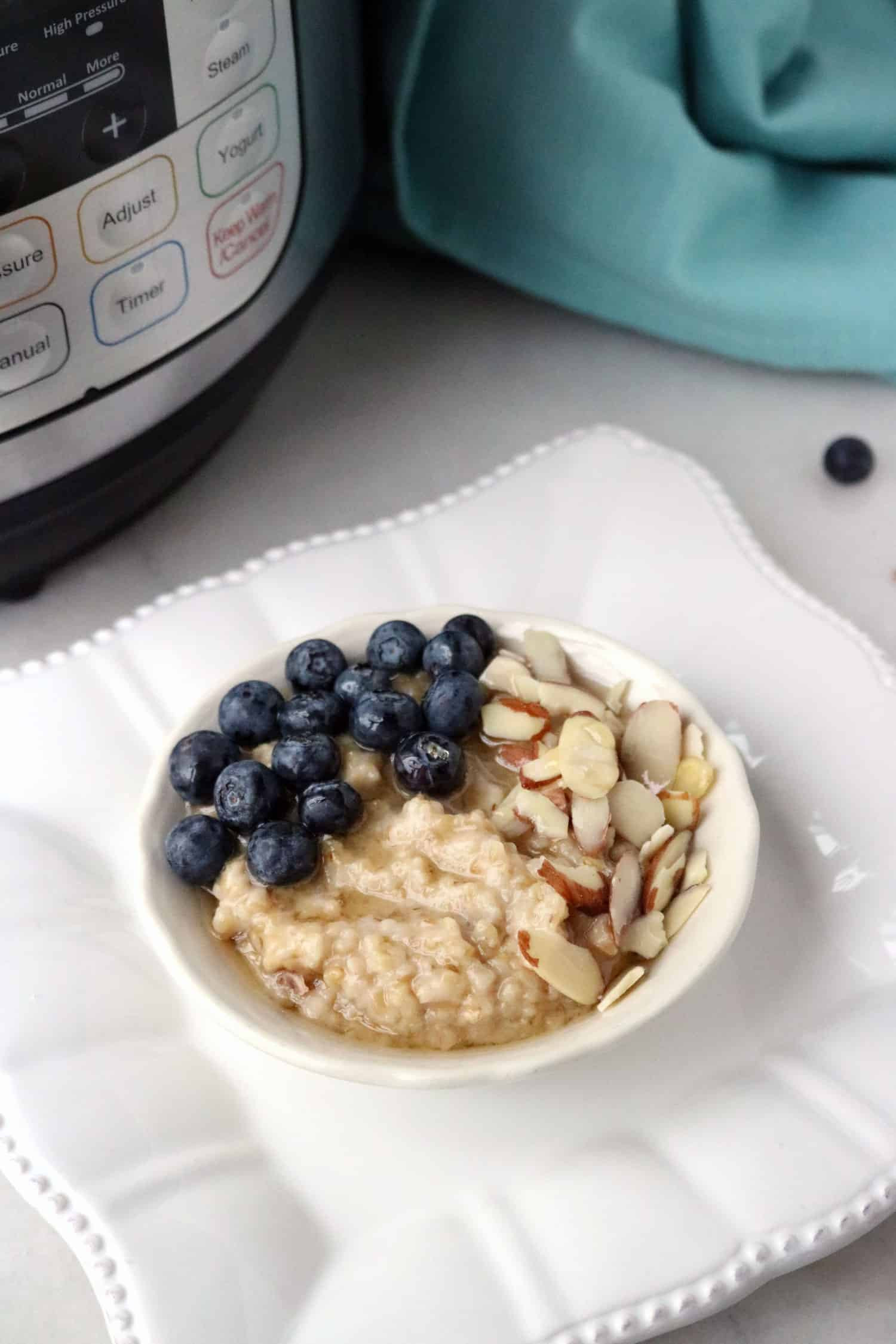 Instant Pot Steel Cut Oats Almond Milk Lovely Instant Pot Steel Cut Oats with Blueberries Almonds and