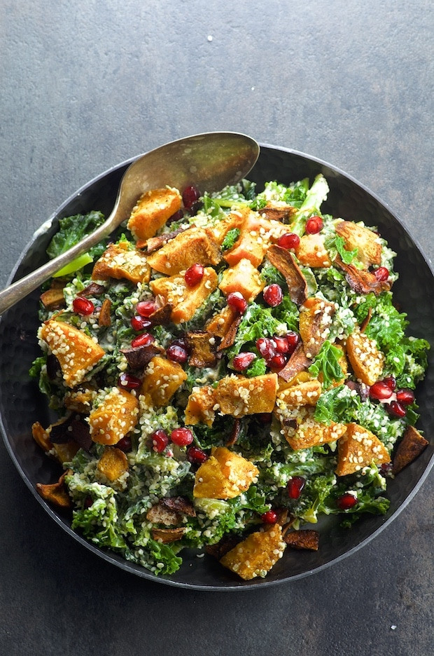 Kale Recipes Vegan
 Vegan Kale Caesar Salad With Mushroom Bacon Bits