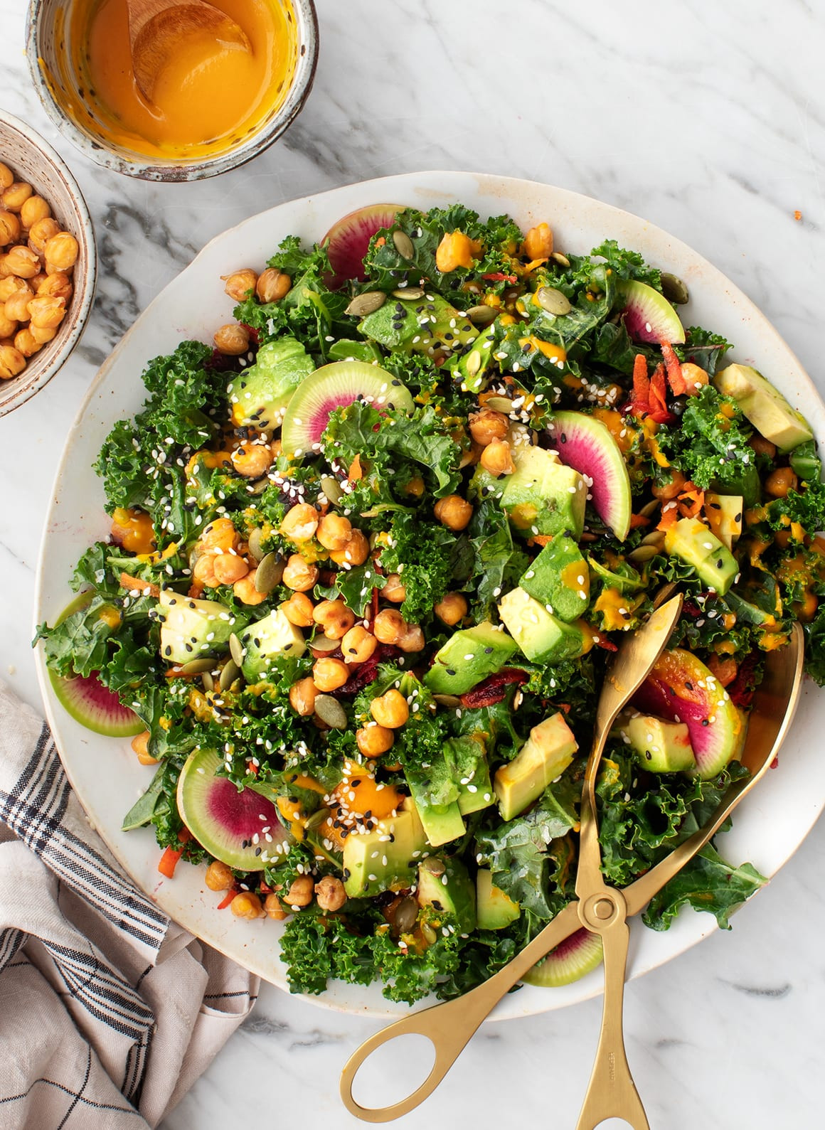 Kale Recipes Vegan
 Rainbow Kale Salad with Carrot Ginger Dressing Recipe
