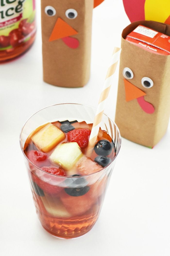 Kid Friendly Punch Bowl Recipes
 Kid Friendly Thanksgiving Party Punch & Turkey Juice Boxes