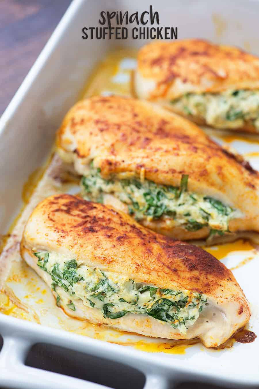 Low Calorie Baked Chicken
 Spinach Stuffed Chicken Breasts a healthy low carb