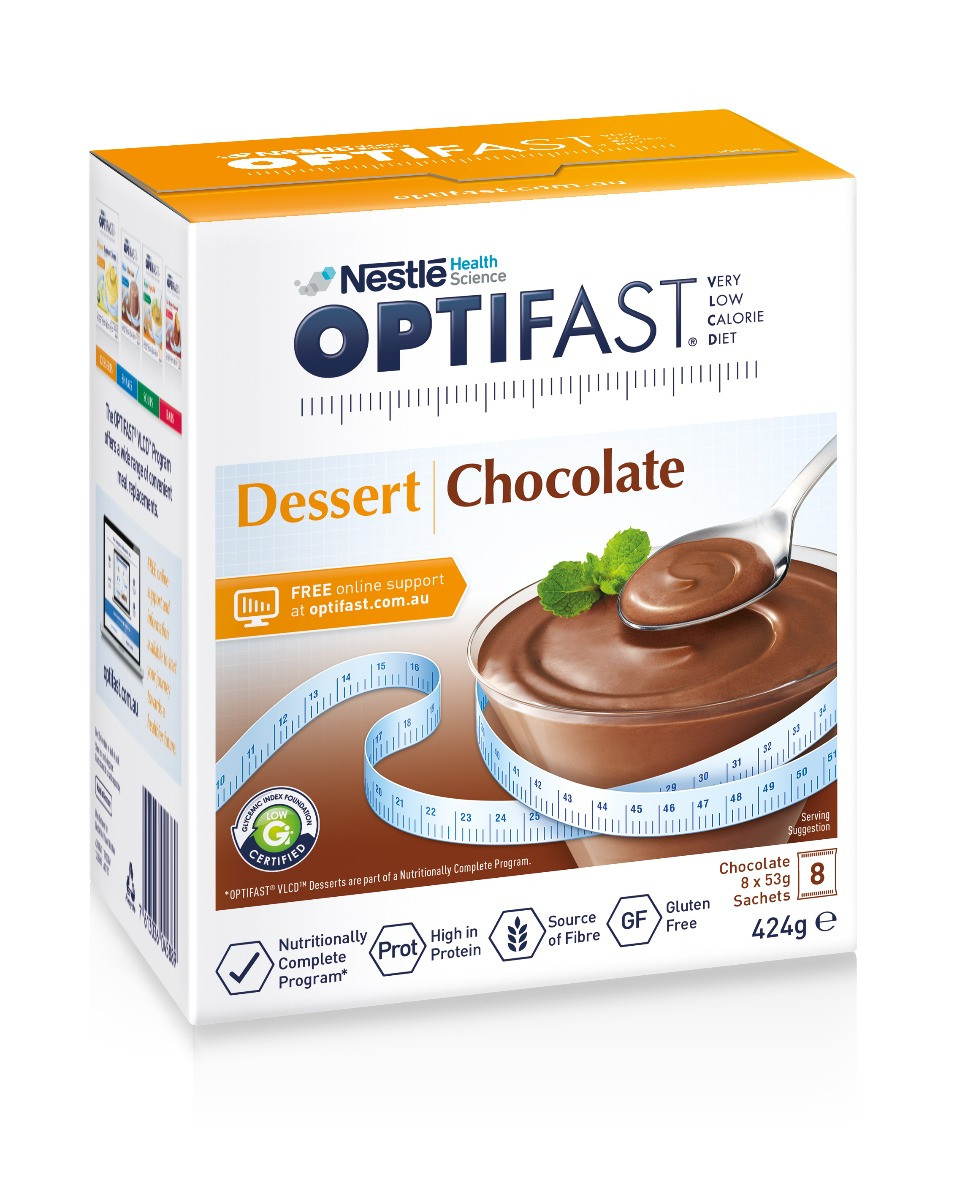 Low Calorie Chocolate Mousse
 New 53g X 8pc Optifast Dessert Diet Chocolate Mousse Low