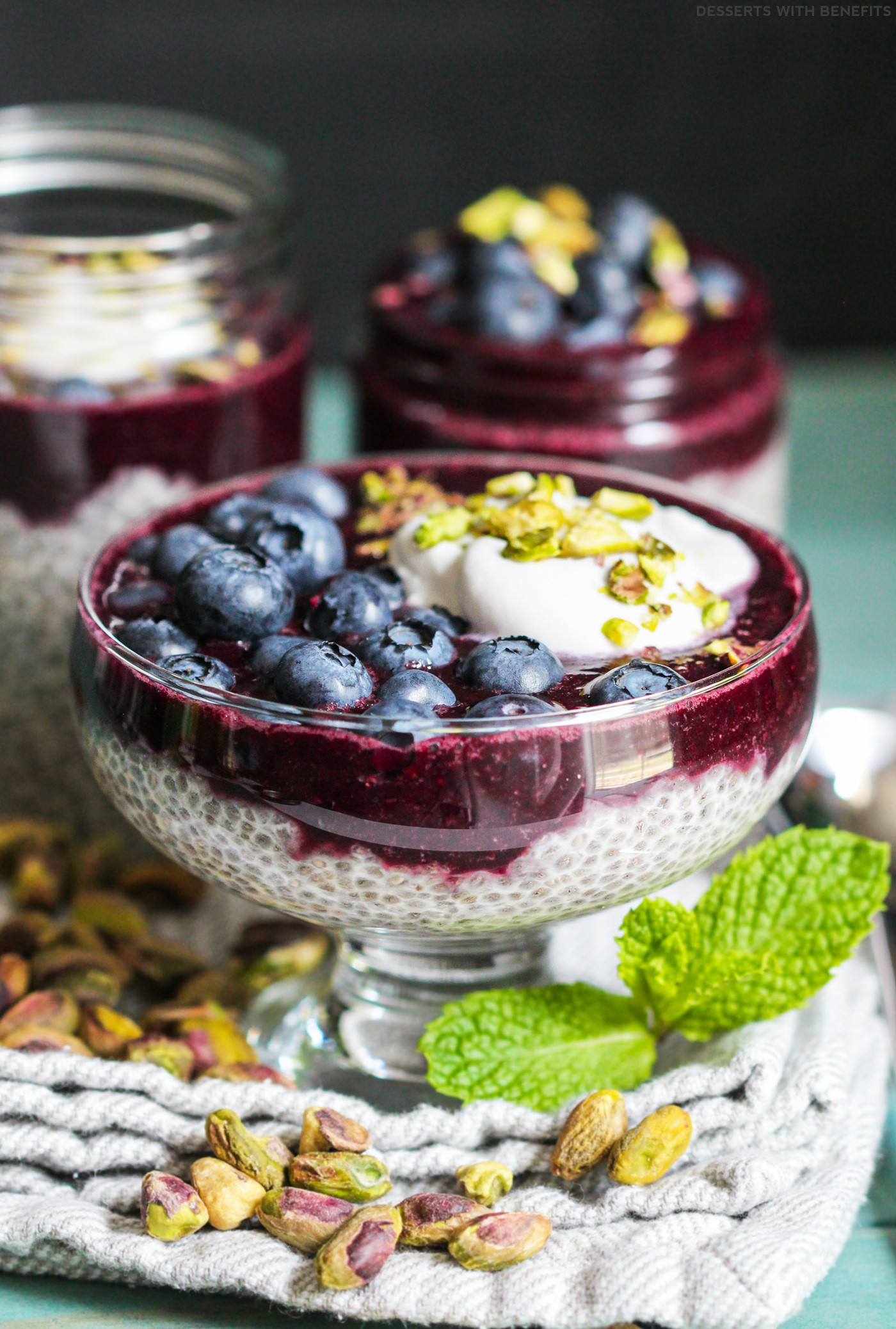 Low Calorie Lemon Desserts
 Healthy Blueberry Lemon Rosewater Chia Seed Pudding raw