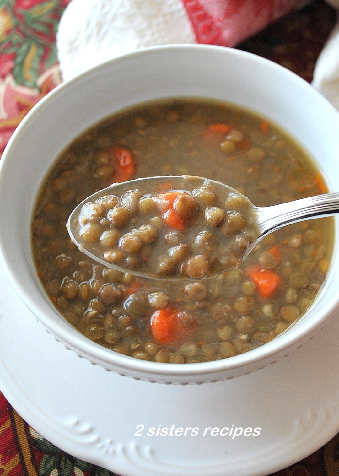 Low Calorie Lentil Recipes New Low Fat Lentil soup with Veggies 2 Sisters Recipes by
