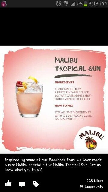Low Calorie Malibu Rum Drinks
 High calorie high flavor low alcohol content maybe