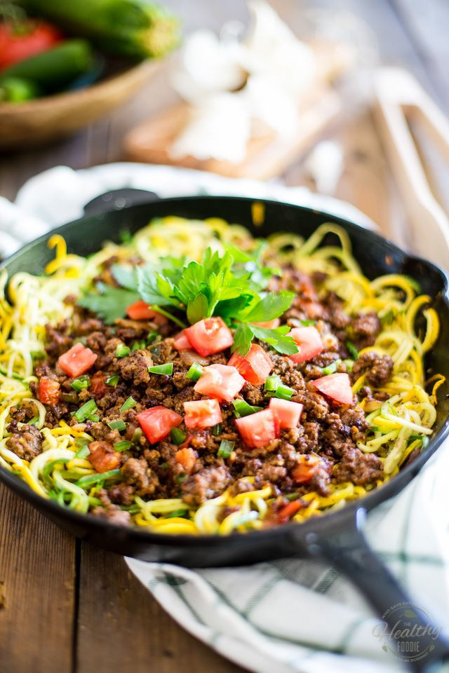 Low Calorie Meals With Ground Beef
 Ground Beef over Zoodles Recipe