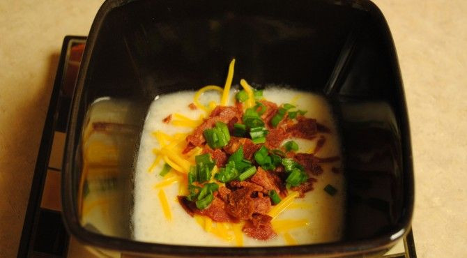 Low Calorie Potato Soup
 Low calorie baked potato soup