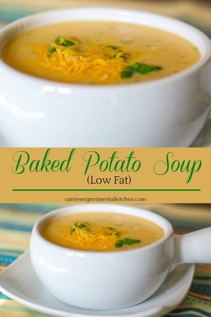 Low Calorie Potato Soup
 Baked Potato Soup Low Fat Carrie’s Experimental Kitchen