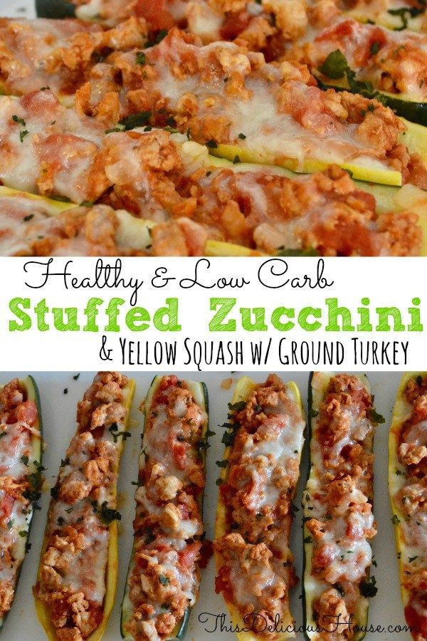 Low Calorie Recipes With Ground Turkey
 Italian Stuffed Zucchini Boats Recipe