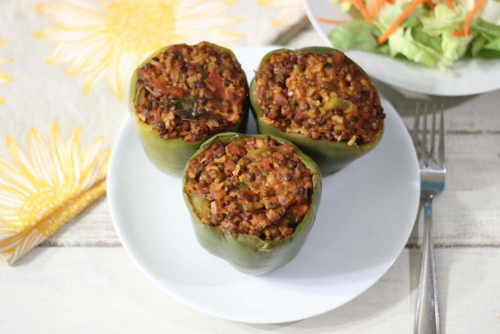 Low Calorie Stuffed Bell Peppers
 Lentil Stuffed Peppers SundaySupper