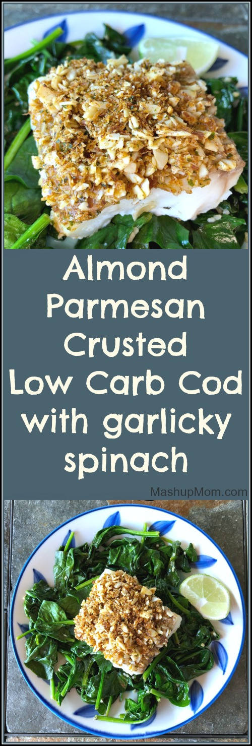 Low Carb Cod Recipes
 Almond Parmesan Crusted Low Carb Cod with garlicky spinach