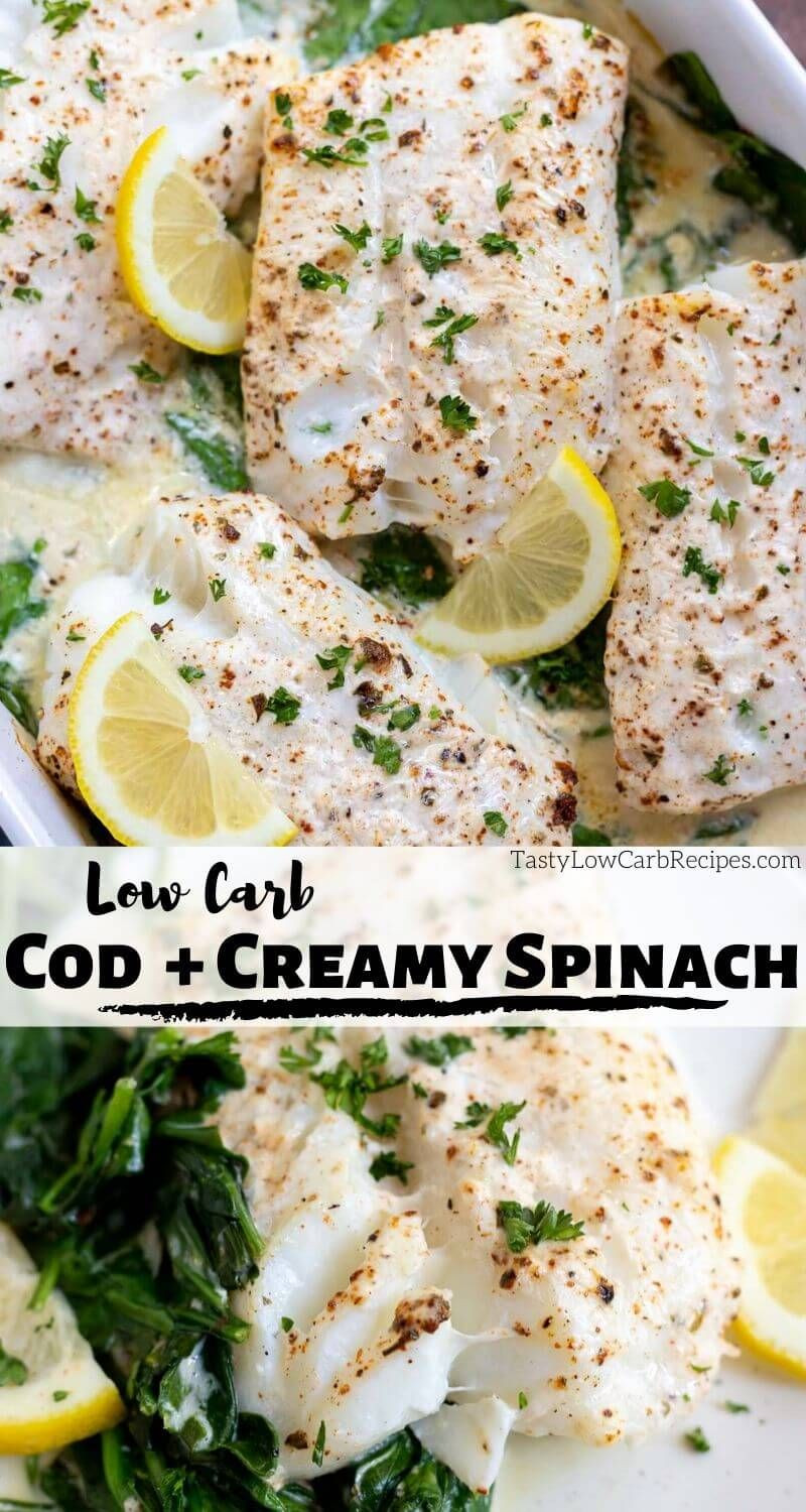 Low Carb Cod Recipes
 Low Carb Baked Cod Fish in Cream and Spinach