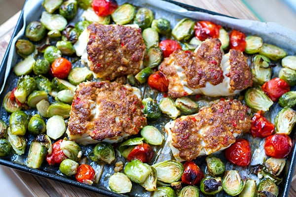 Low Carb Cod Recipes
 Sheet Pan Roasted Spiced Cod With Brussels Sprouts Paleo