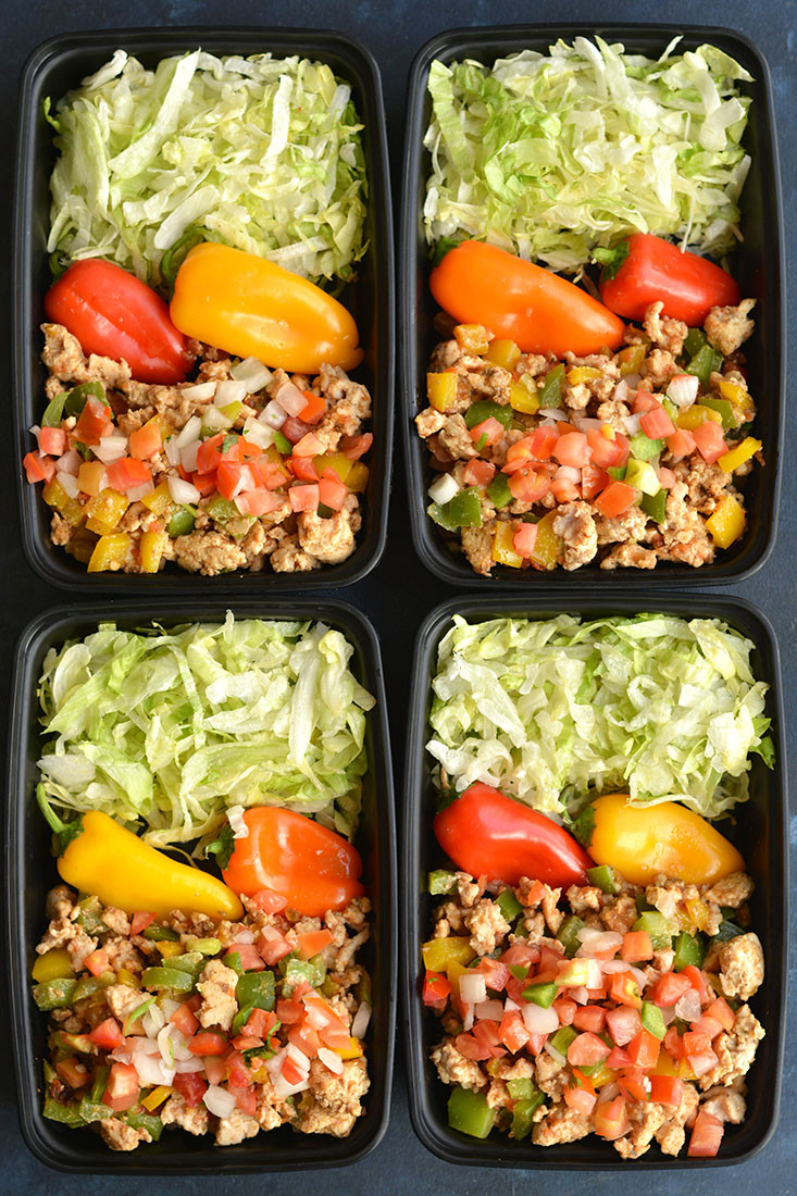 Low Carb Low Calorie Recipes Food Network
 Meal Prep Turkey Taco Bowls Low Carb Paleo GF Low Cal