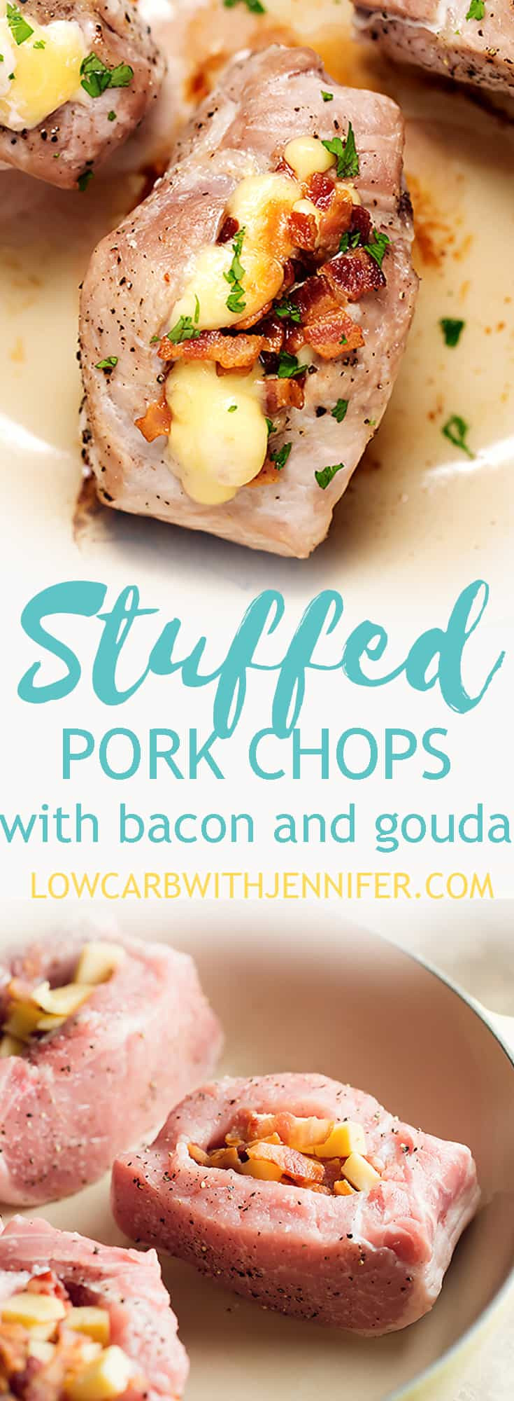 Low Carb Stuffed Pork Chops
 Stuffed Pork Chops with Bacon and Gouda