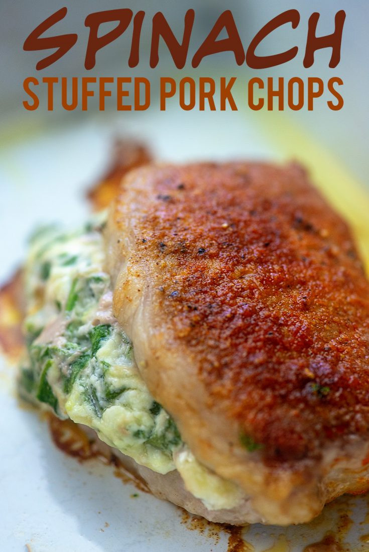 Low Carb Stuffed Pork Chops
 Spinach Stuffed Pork Chops low carb and keto friendly