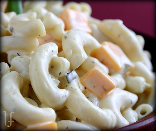 Macaroni Salad With Cheese Cubes
 Stick to your hips Macaroni Salad for my Loverly