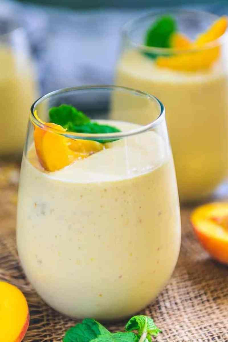 Mango Banana Smoothie Recipes
 Healthy Vegan Peach Mango Smoothie Recipe Whiskaffair