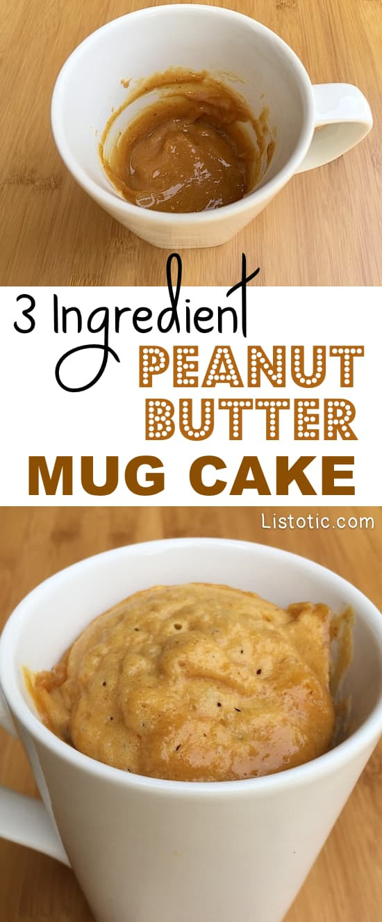 Microwave Dessert Recipes
 Easy Microwave Peanut Butter Mug Cake Recipe 3 Ingre nts