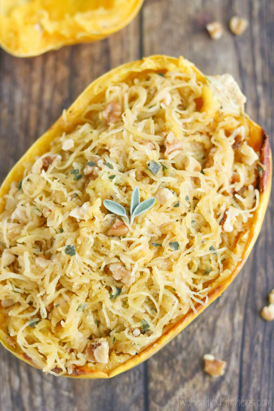 Microwaved Spaghetti Squash
 Microwave Spaghetti Squash with Sage Browned Butter and