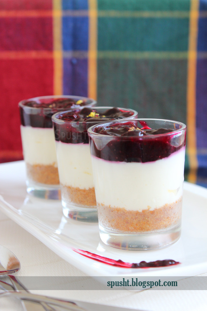 Mini Dessert Cups Recipe
 Spusht Easy Eggless No Bake Blueberry Cheesecake