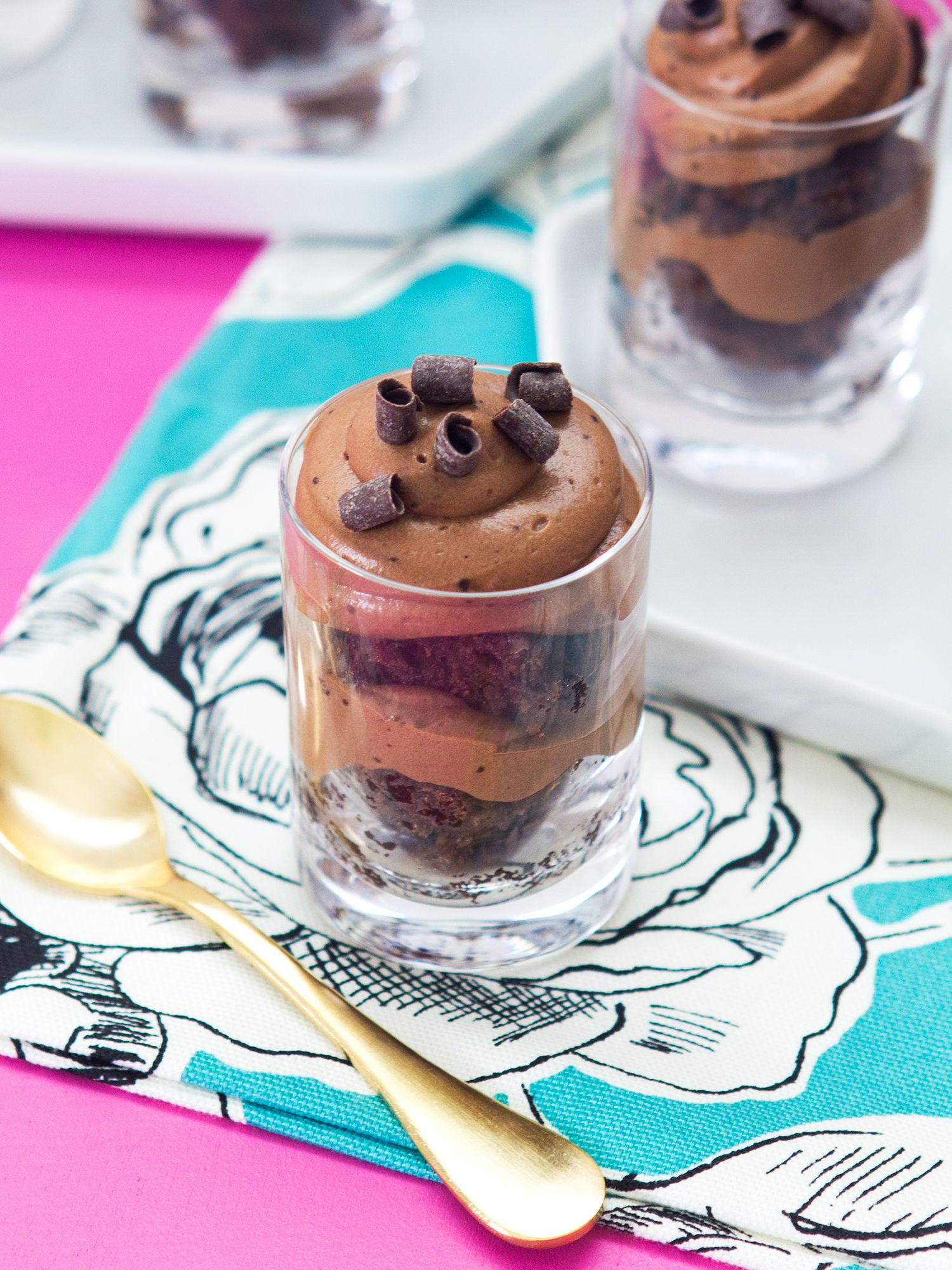 Mini Dessert Cups Recipe
 Chocolate Mousse and Brownie Shot Glass Dessert